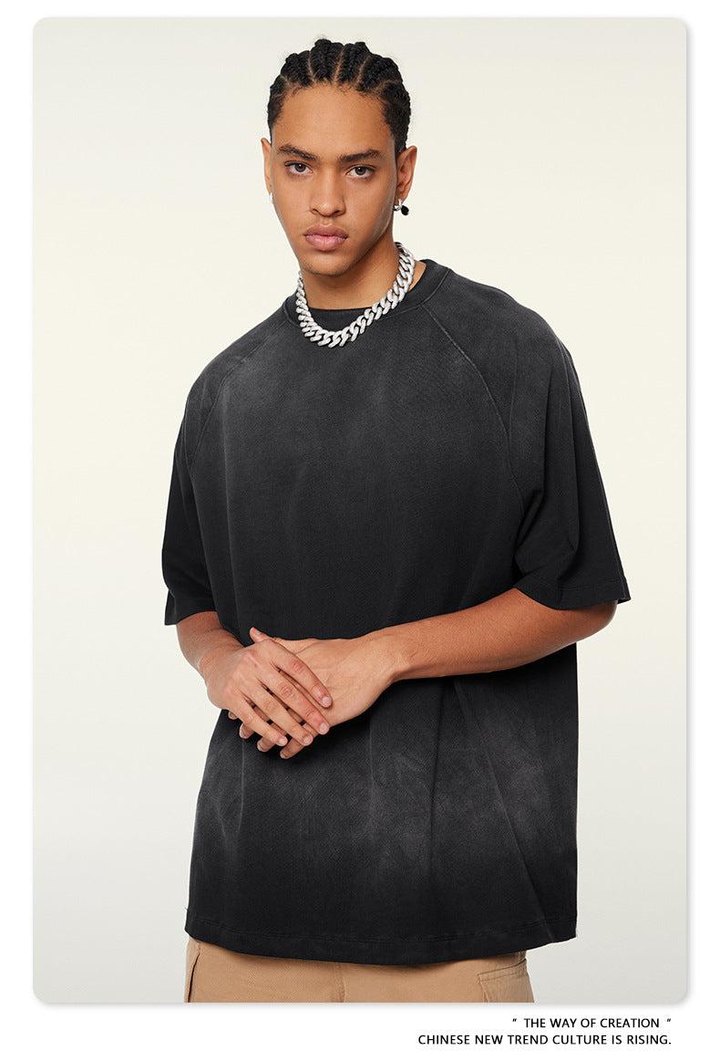 Washed Gradient Raglan Sleeve T-Shirt WN6065