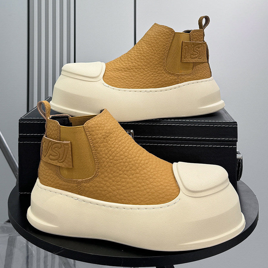 Side Gore Platform Short Boots WN24619