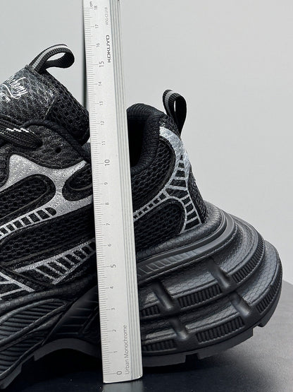 Mesh Panel Platform Chunky Sole Sneakers WN24700