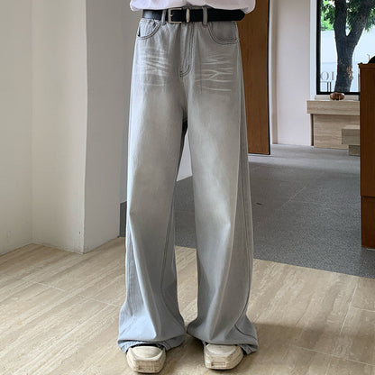 Washed Wide Leg Denim Jeans WN24995
