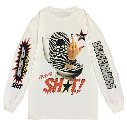 Graphic Letter Print Long Sleeve T-Shirt WN22250