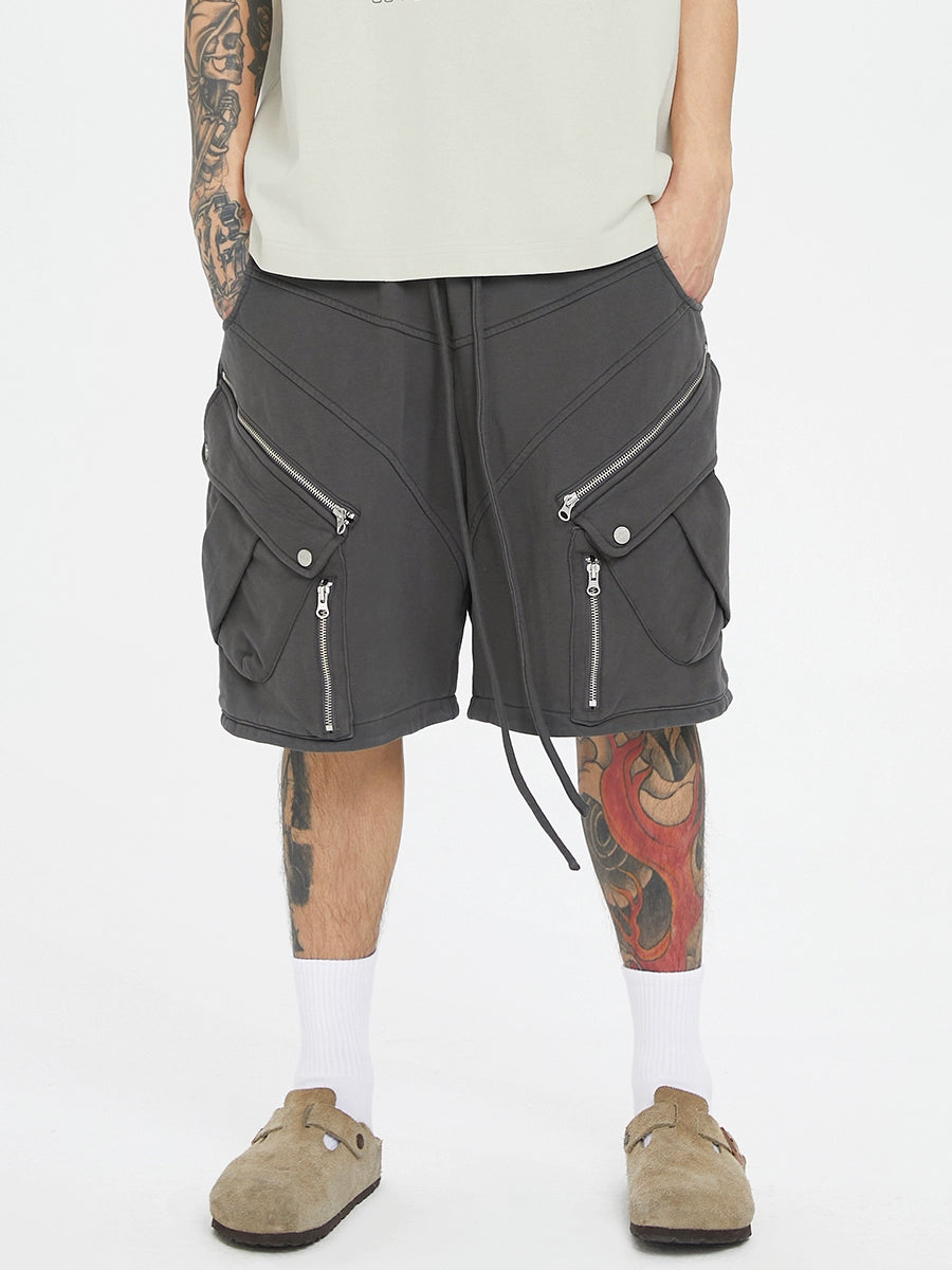 Heavyweight Terry Multi-Pocket Tactical Cargo Short Pants  WN12192