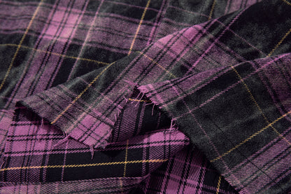 Washed Tie-Dye Plaid Short Sleeve Shirt WN25748