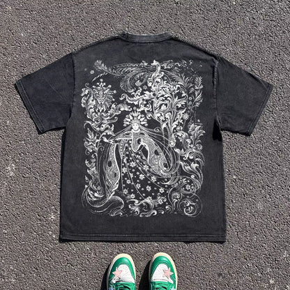 Graphic Design Oversize Short Sleeve T-Shirt WN16669