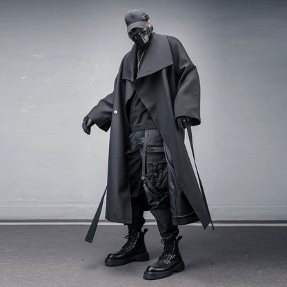 Avant-Garde Tailored Belted Design Oversize Coat WN22453