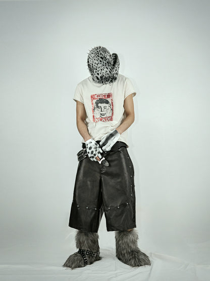 Graphic Print Frayed Short Sleeve T-Shirt WN20831