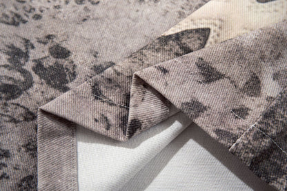Camo Cross Graphic Denim Shorts WN25614