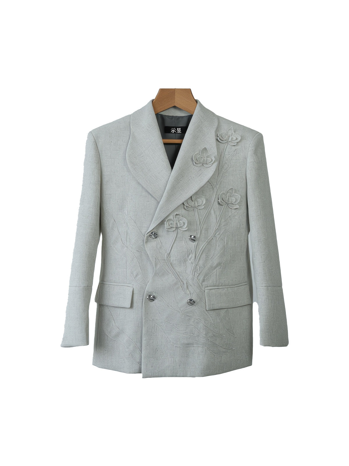 3D Flower Design Oversize Tailored Jacket & Trousers Setup WN23841