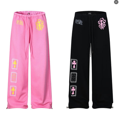Graphic Print Wide Leg Sweatpants WN25937