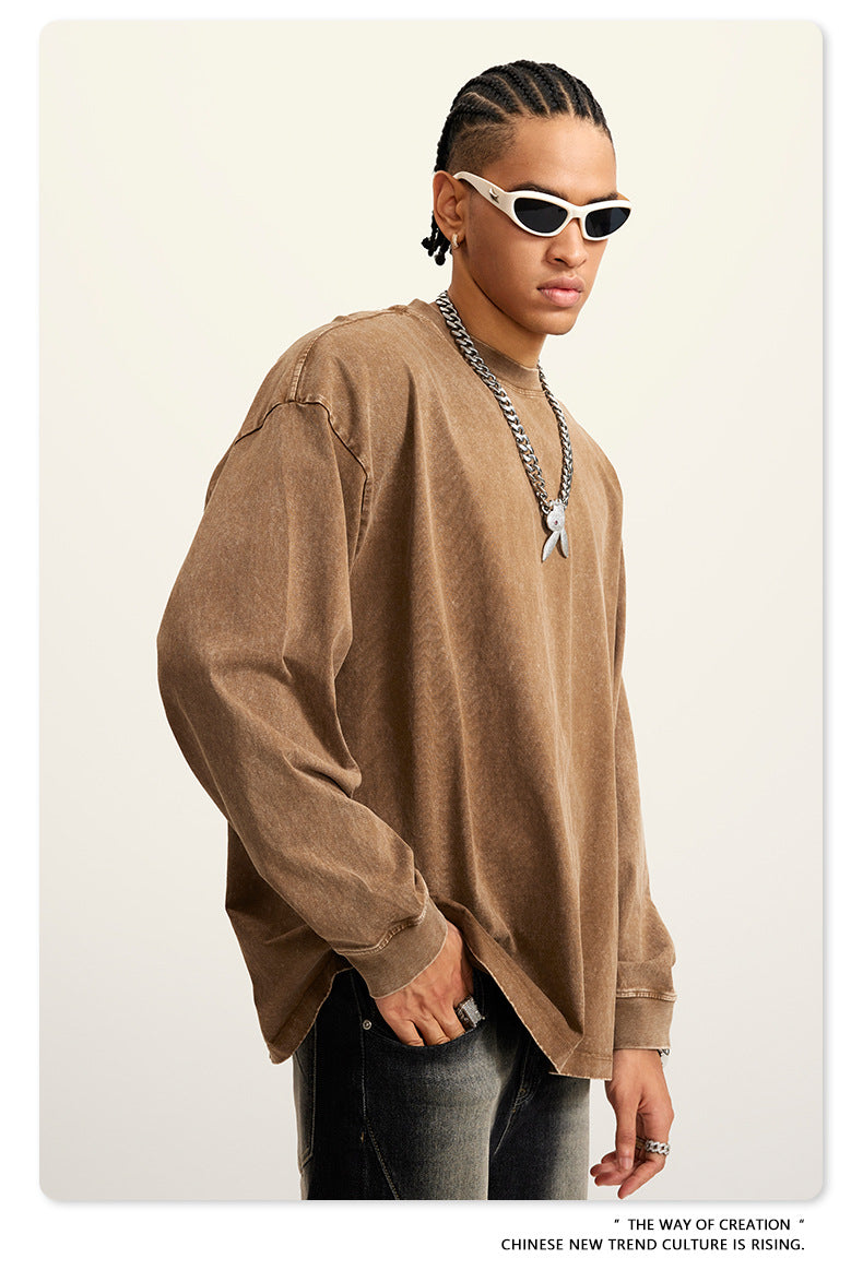 Oversize Washed Long-sleeve t-shirt WN6053