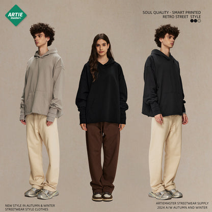 Cut-off Design Thumb Hole Oversize Hoodie WN9982