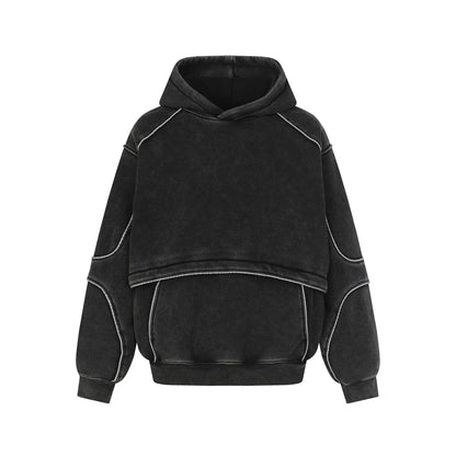 Fleece Lining Washed Pullover Hoodie WN21876