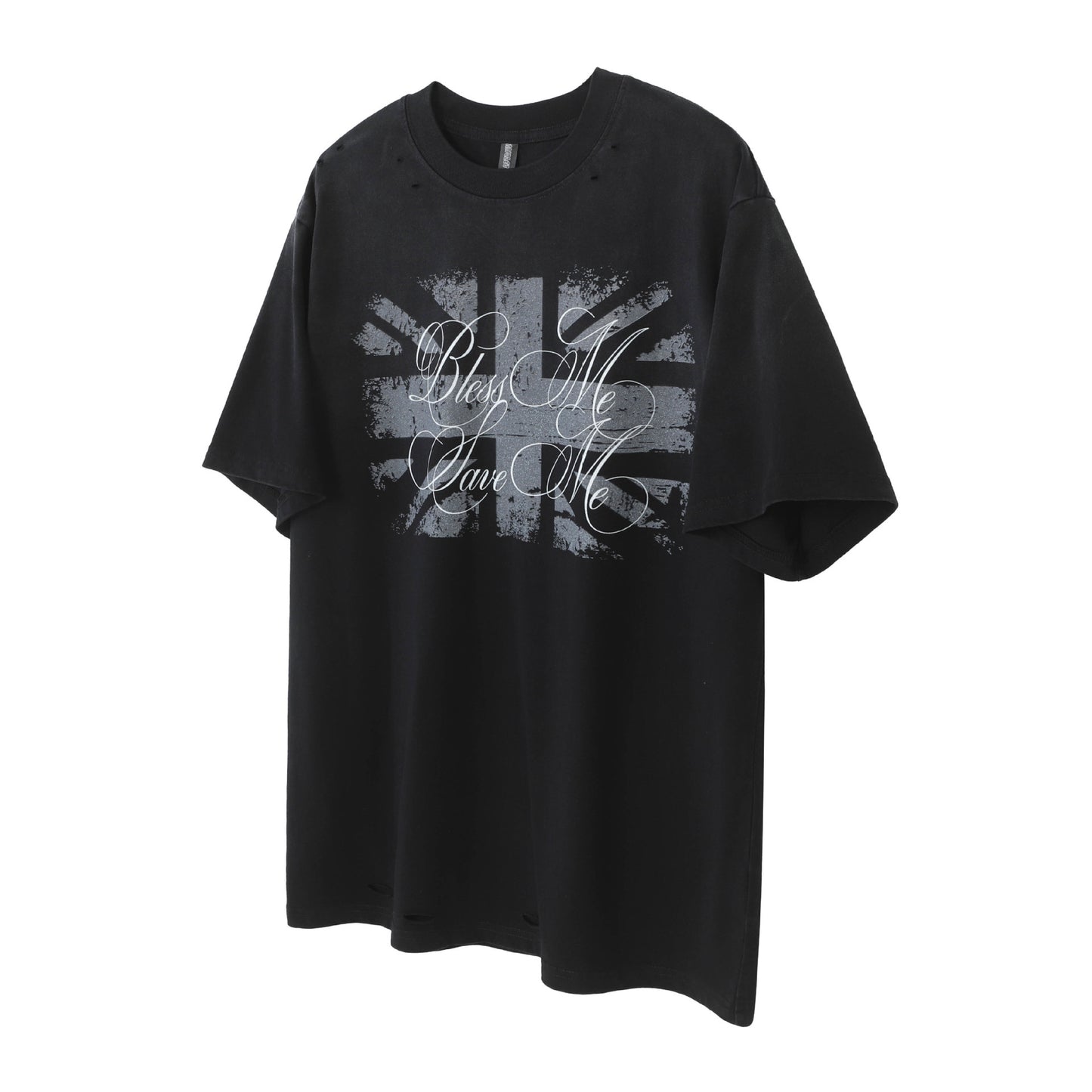Damage Letter Print Short Sleeve T-Shirt WN25417