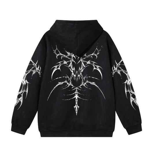 Gothic Graphic Kangaroo Pocket Hoodie WN26950