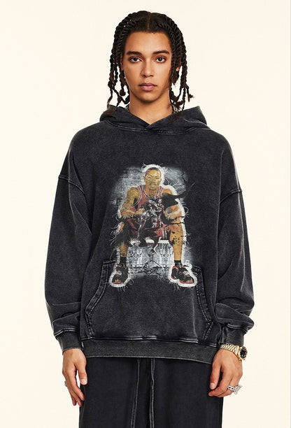 Print Heavy Weight Oversize Hoodie WN9954