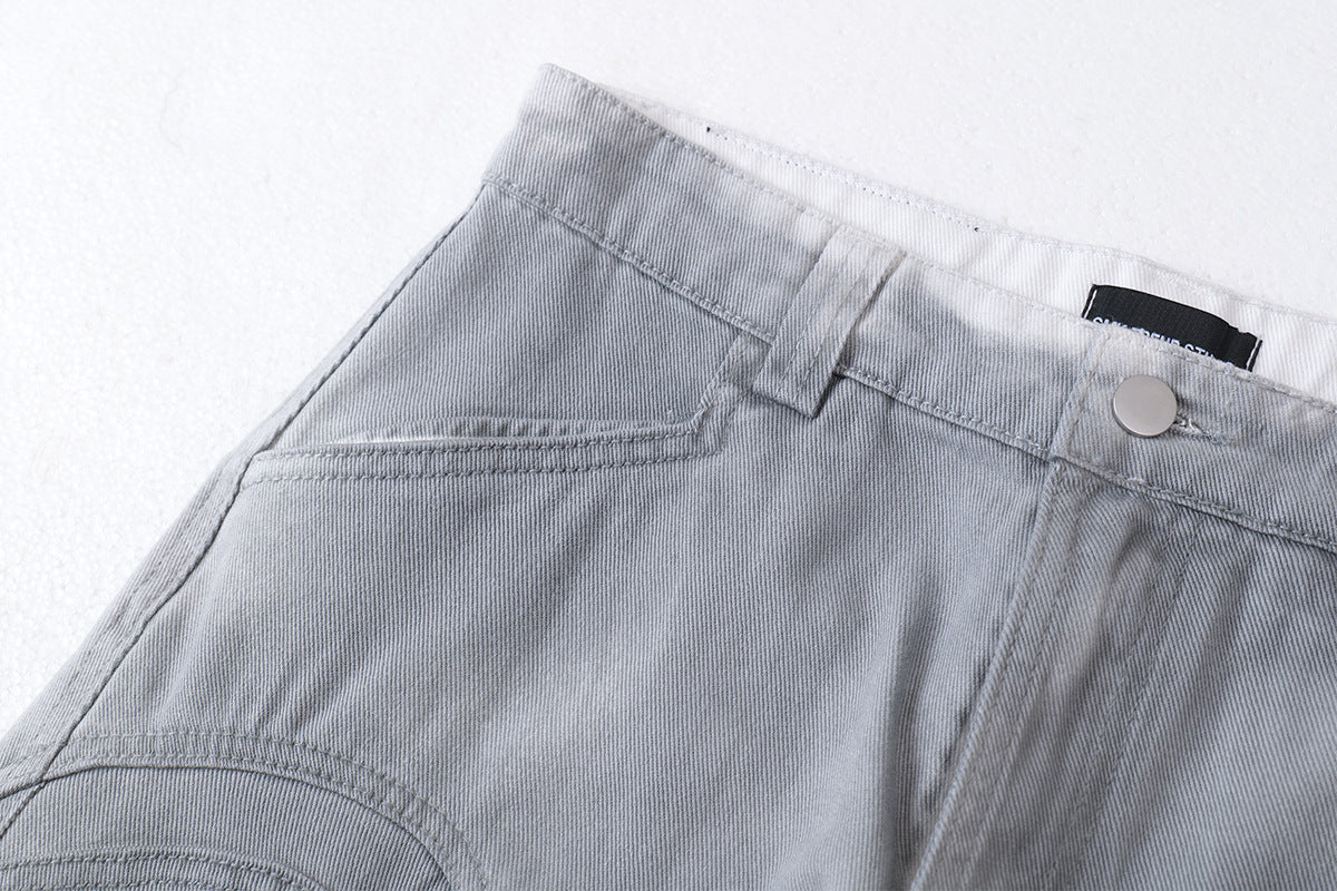 Washed Deconstructed Wide Leg Pants WN23036