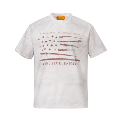 Washed Graphic Print Short Sleeve T-Shirt WN25904