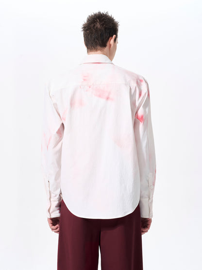 Spider Embroidery Fishbone Shoulder-Pad Long Sleeve Shirt WN23273