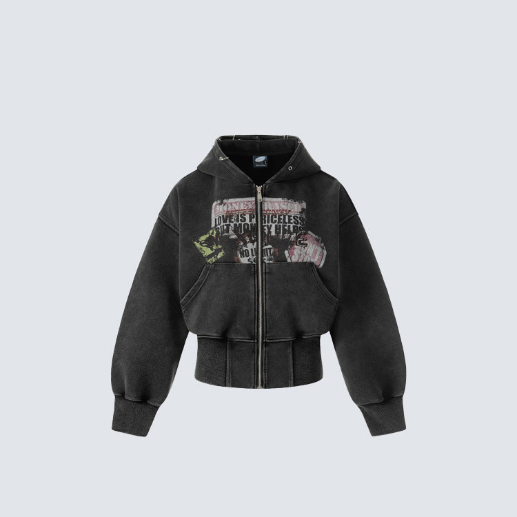 Gothic Oversize Zipper Hoodie WN27799