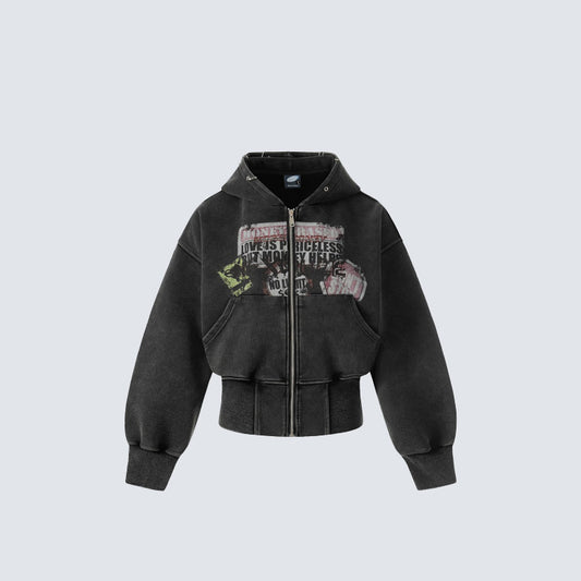 Gothic Oversize Zipper Hoodie WN27799