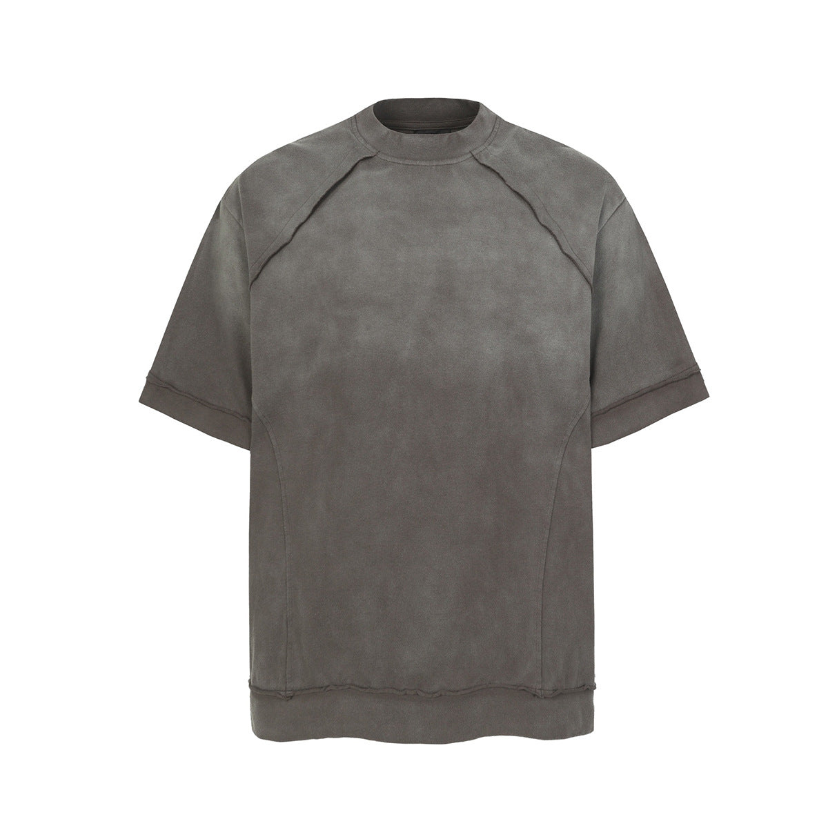 Washed Damage Raw Edge Short Sleeve T-Shirt WN23056