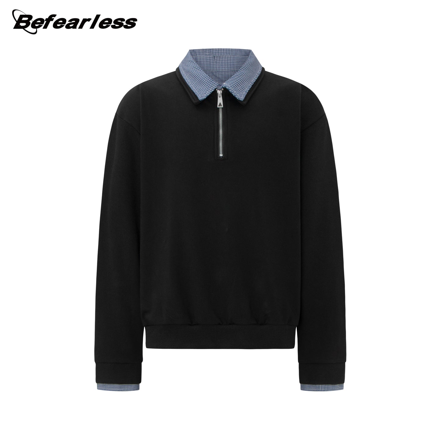 Heavyweight Fake Layered Half-Zip Polo Collar Sweatshirt WN26317