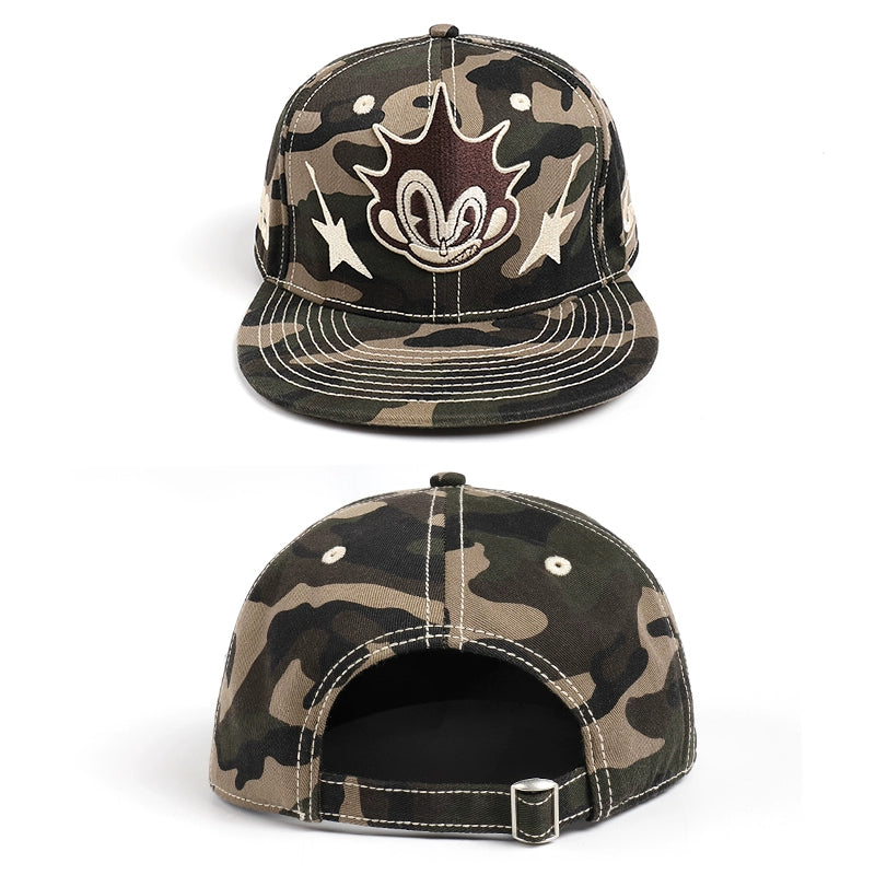 3D Embroidery Camouflage Flat-Brim Hat WN17084