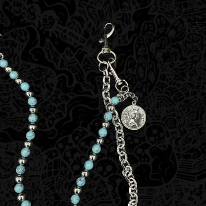 Beaded Double Chain Wallet Chain WN23191