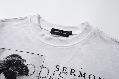 Portrait Letter Print Short Sleeve T-Shirt WN25545