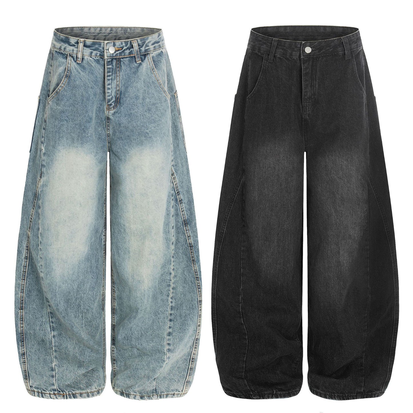 Washed Wide Leg Denim Jeans WN25431
