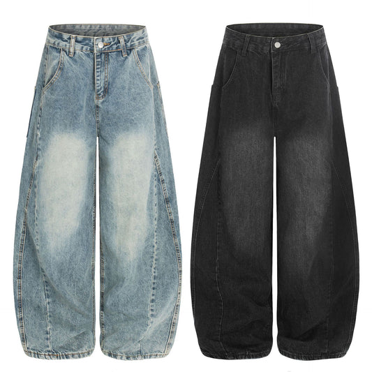 Washed Wide Leg Denim Jeans WN25431