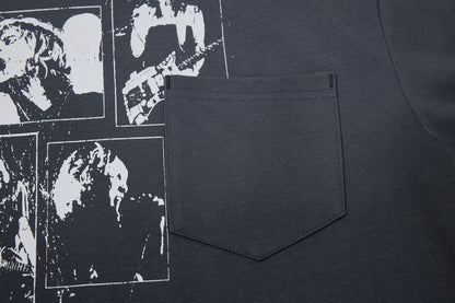 Band Print Short Sleeve T-Shirt WN26005