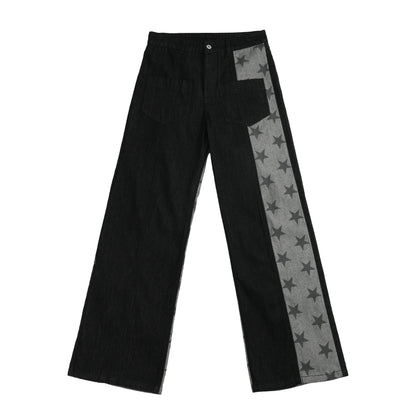 Star Panel Wide Leg Denim Jeans WN27233