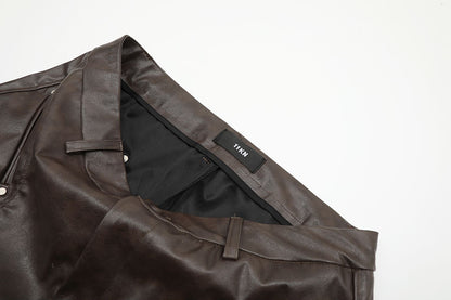 PU Leather Wide-Leg Pants WN15022