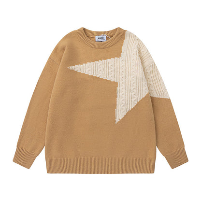 Star Design Oversize Knit Sweater WN11140