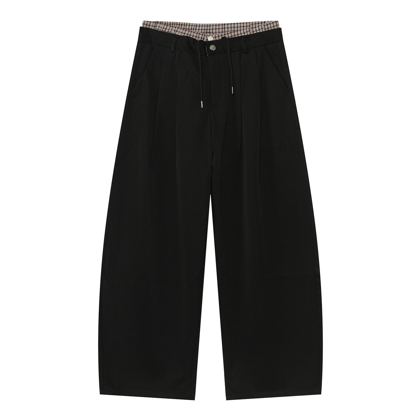 Check Layered Wide Leg Trousers WN24948