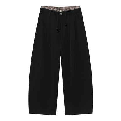 Check Layered Wide Leg Trousers WN24948
