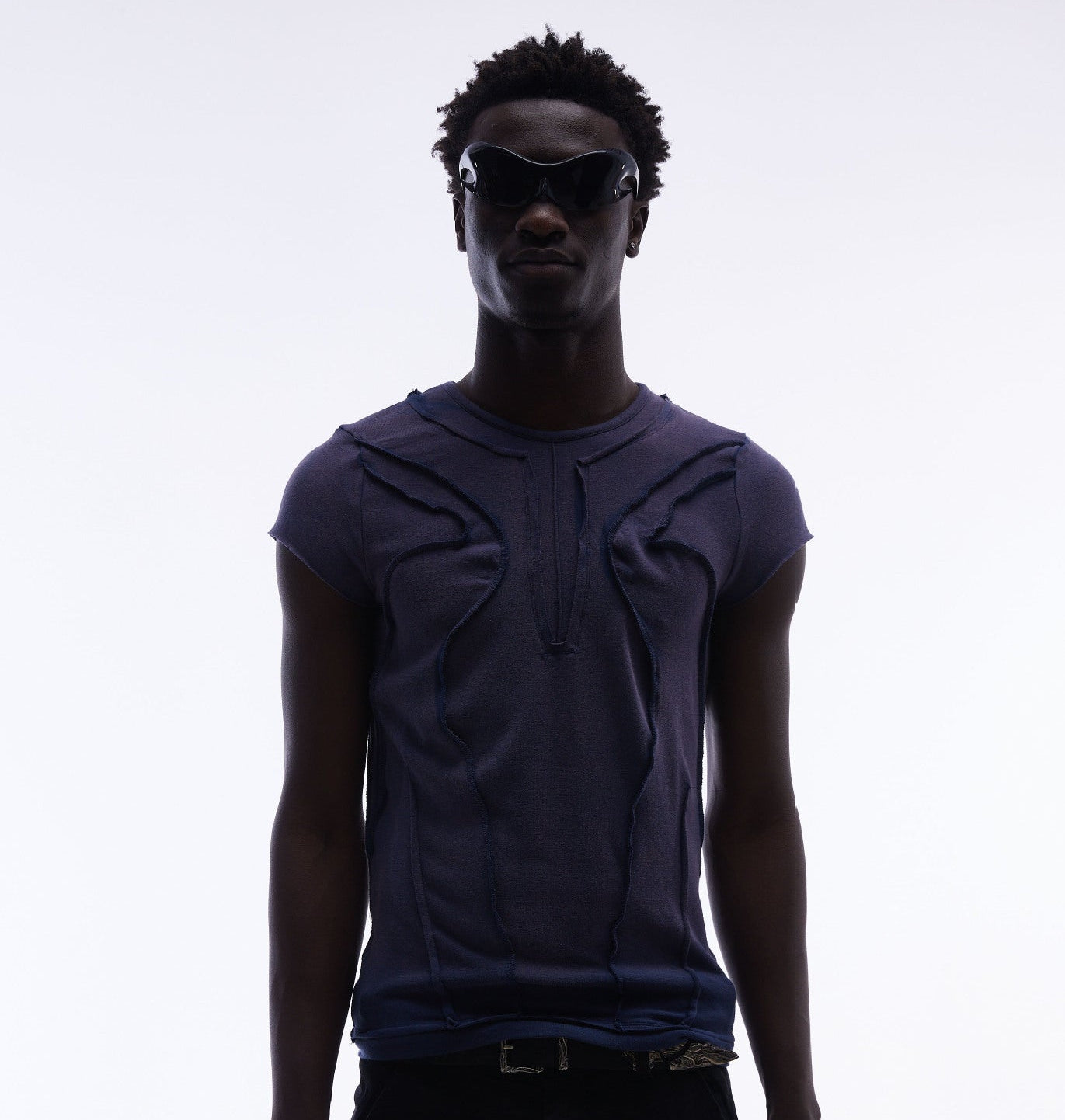 Washed Deconstruction Layered Short Sleeve T-Shirt WN25810