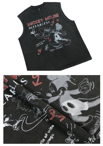 Graffiti Cartoon Letter Print Sleeveless T-Shirt WN26210