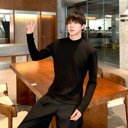 Plain Shoulder-Pad Long Sleeve T-Shirt WN25199