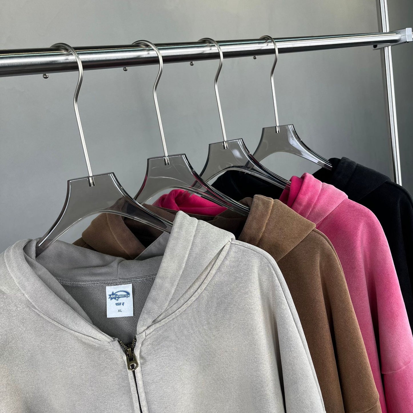 Washed Spray Dyeing Zipper Hoodie WN7809