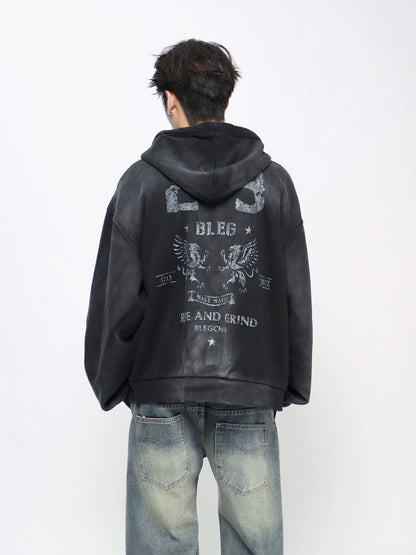 Heavyweight Spray Paint Zipper Hoodie WN21021