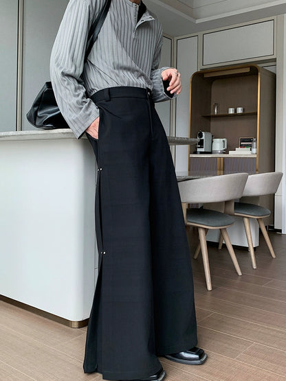 Elastic Waist Straight Wide Leg Trousers WN20400