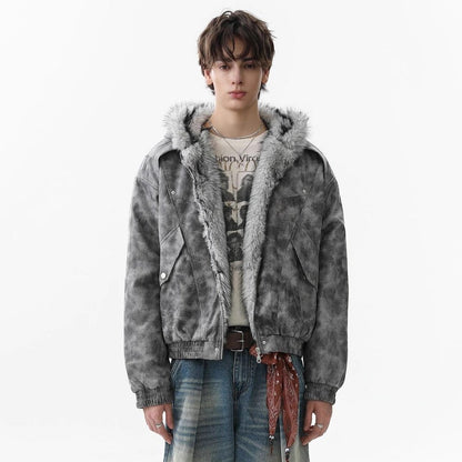 Fake Fur Collar Hooded Puffer Jacket WN21872