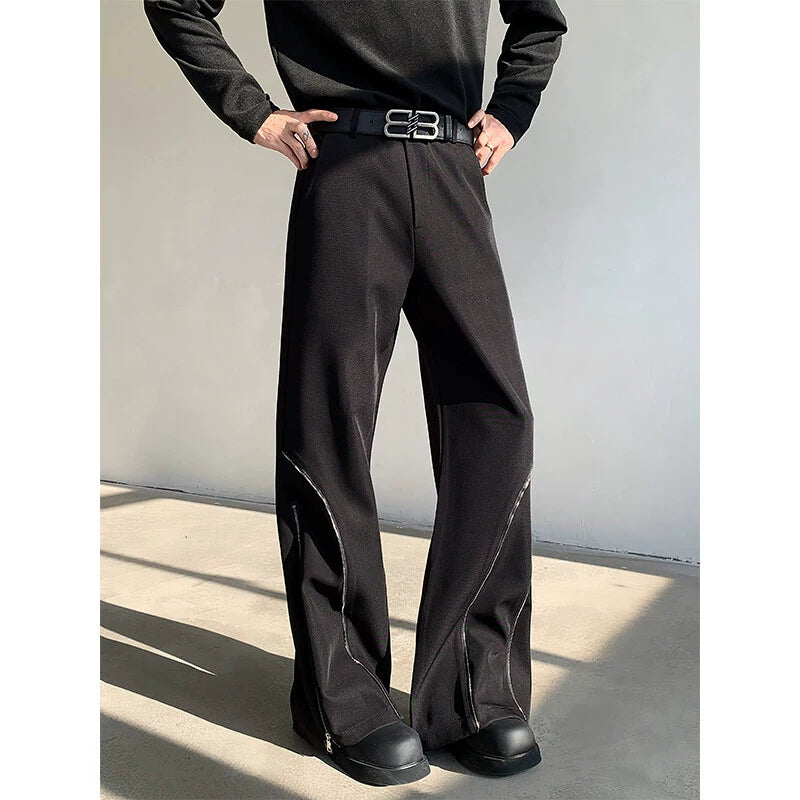 Zipper Detail Flare Trousers WN19268