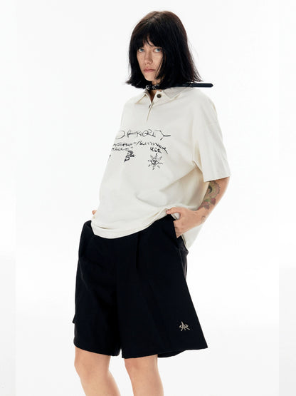 Adjustable Waist Pleated Design Short Pants WN18849