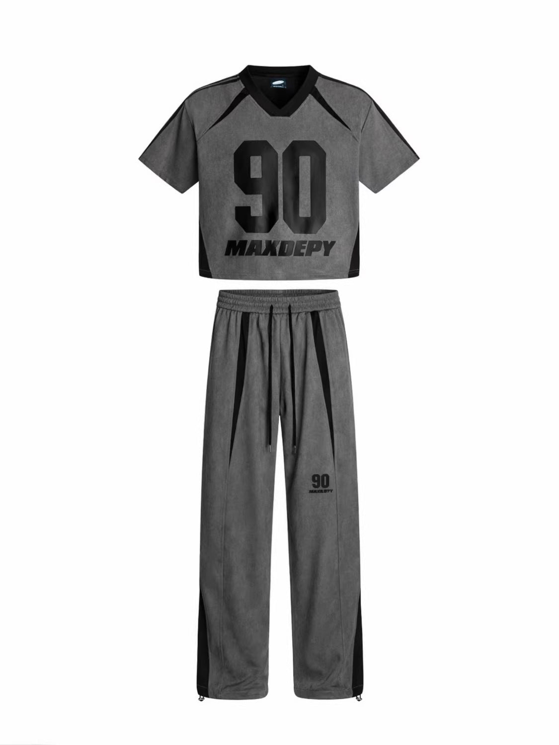 Number Graphic Short Sleeve T-Shirt & Stripe Wide Leg Pants Setup WN28062