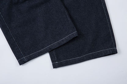 Washed Wide-Leg Cargo Denim Pants WN12733