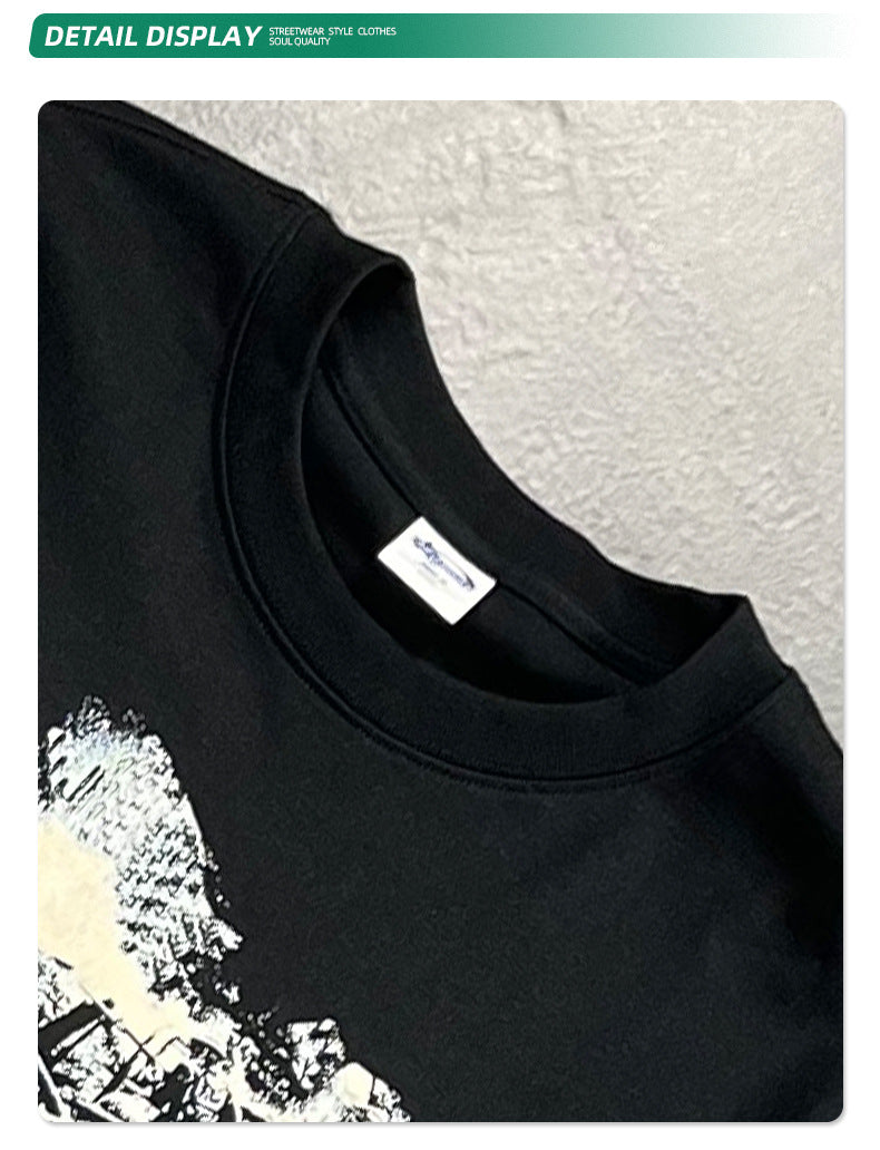 Fake Layered White Ink Digital Print Long Sleeve T-Shirt WN10003