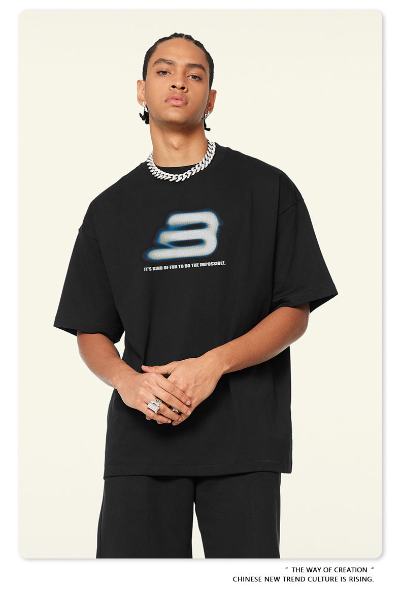 Oversize Print Short Sleeve T-Shirt WN7828